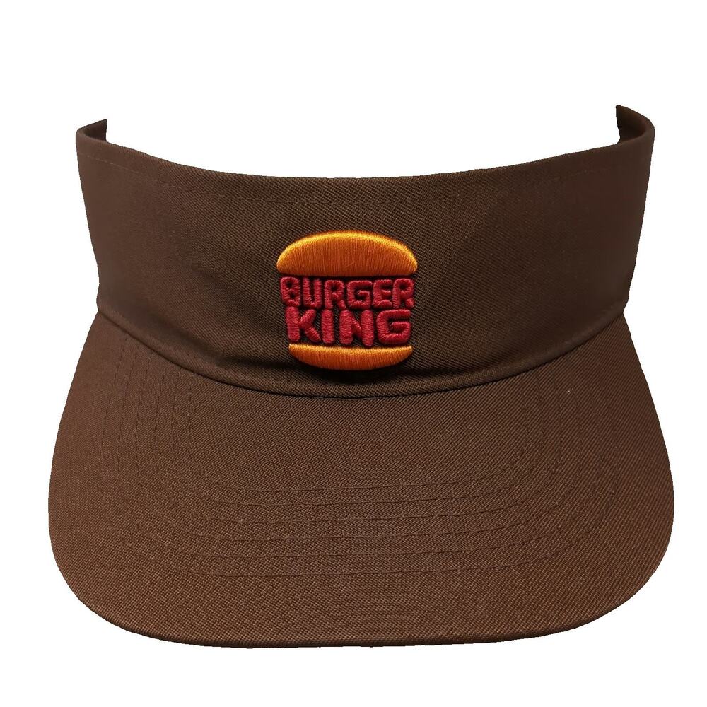 Clipper Visor Brown One Size Burger King Embroidered Logo Snapback Hat Polyester